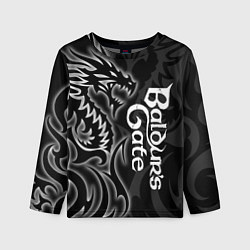 Лонгслив детский Балдурс гейт 3 - черный дракон, цвет: 3D-принт