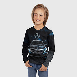 Лонгслив детский Mercedes Benz space background, цвет: 3D-принт — фото 2