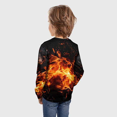 Детский лонгслив Baldurs Gate 3 fire logo / 3D-принт – фото 4