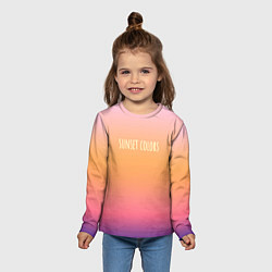 Лонгслив детский Sunset colors градиент, цвет: 3D-принт — фото 2