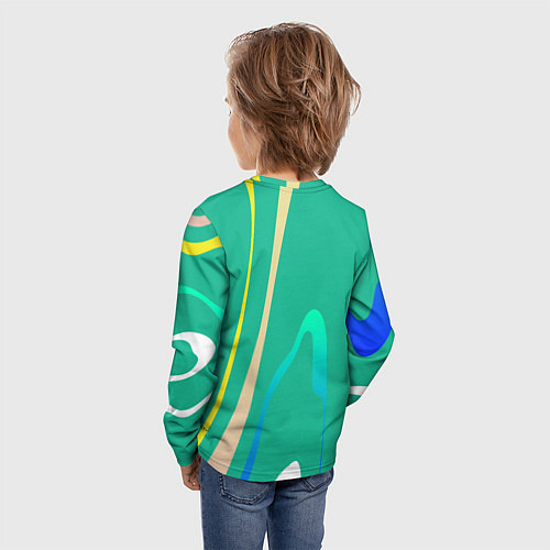 Детский лонгслив Абстрактное изображение, линии / 3D-принт – фото 4