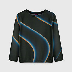 Лонгслив детский Абстрактные волны арт, цвет: 3D-принт