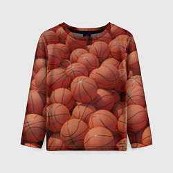 Лонгслив детский Узор с баскетбольными мячами, цвет: 3D-принт