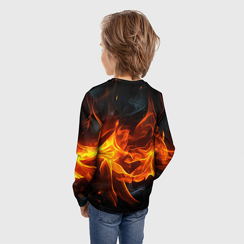 Детский лонгслив Пламя костра / 3D-принт – фото 4