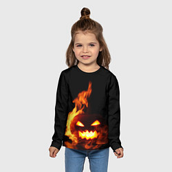 Лонгслив детский Тыква в огне, цвет: 3D-принт — фото 2