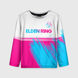 Лонгслив детский Elden Ring neon gradient style: символ сверху, цвет: 3D-принт