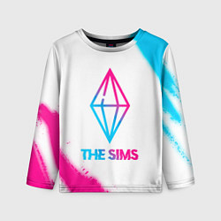 Лонгслив детский The Sims neon gradient style, цвет: 3D-принт