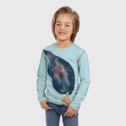 Лонгслив детский Девушка космос в волосах, цвет: 3D-принт — фото 2