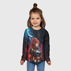 Лонгслив детский Рыжая девушка в броне, цвет: 3D-принт — фото 2