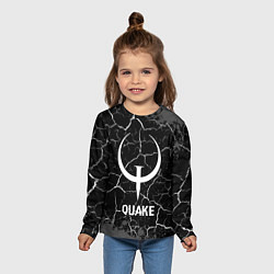 Лонгслив детский Quake glitch на темном фоне, цвет: 3D-принт — фото 2