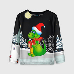 Детский лонгслив Дракон в новогоднюю ночь