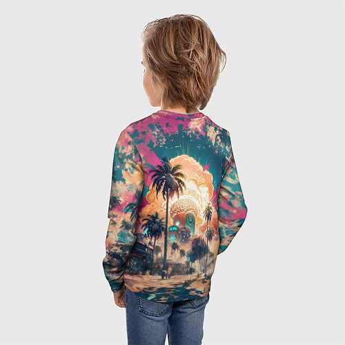 Детский лонгслив Атомная поездка на машине / 3D-принт – фото 4