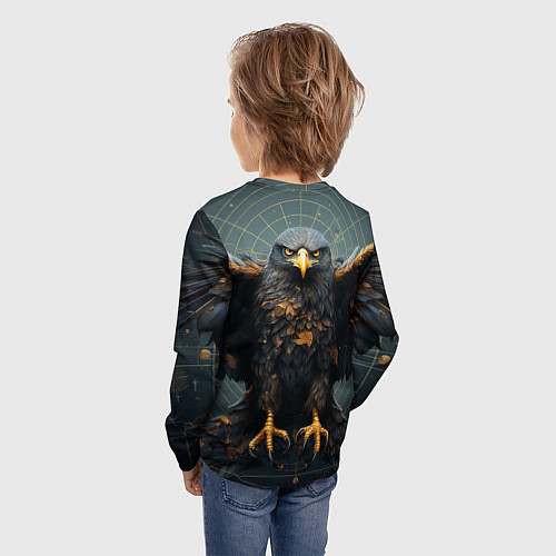 Детский лонгслив Орёл с расправленными крыльями / 3D-принт – фото 4