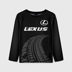 Лонгслив детский Lexus speed на темном фоне со следами шин: символ, цвет: 3D-принт