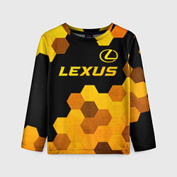 Лонгслив детский Lexus - gold gradient: символ сверху, цвет: 3D-принт
