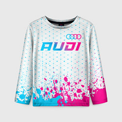Детский лонгслив Audi neon gradient style: символ сверху