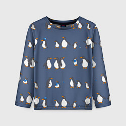 Лонгслив детский Забавное семейство пингвинов, цвет: 3D-принт