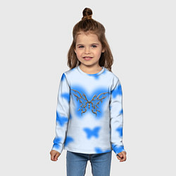 Лонгслив детский Y2K blue butterfly, цвет: 3D-принт — фото 2