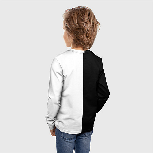 Детский лонгслив Теннис - чёрно белое / 3D-принт – фото 4