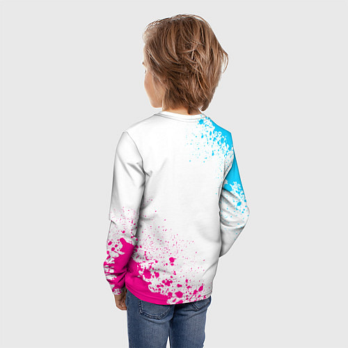 Детский лонгслив Portal neon gradient style вертикально / 3D-принт – фото 4