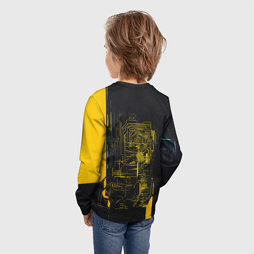 Детский лонгслив Девушка сигнальной одежде / 3D-принт – фото 4