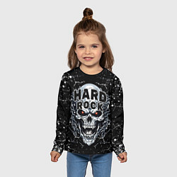 Лонгслив детский Hard rock - evil skull, цвет: 3D-принт — фото 2