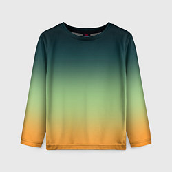 Детский лонгслив Темно-зеленый и желтый градиент