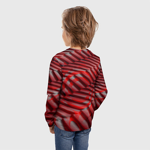 Детский лонгслив Горящие плитки / 3D-принт – фото 4