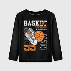 Лонгслив детский Basketball New York, цвет: 3D-принт