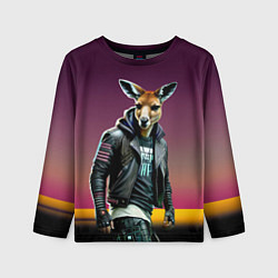 Лонгслив детский Cool kangaroo - ai art, цвет: 3D-принт
