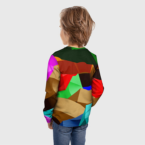 Детский лонгслив Пластиковые чешуйки / 3D-принт – фото 4