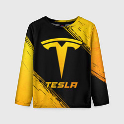 Лонгслив детский Tesla - gold gradient, цвет: 3D-принт