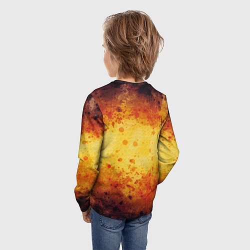 Детский лонгслив Абстракция - yellow scales / 3D-принт – фото 4