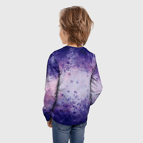 Детский лонгслив Абстракция - purple scales / 3D-принт – фото 4