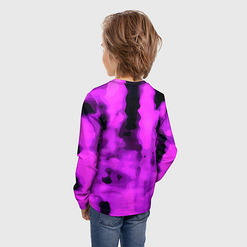Детский лонгслив Узор фиолетовая нежность / 3D-принт – фото 4