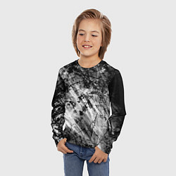 Лонгслив детский Чёрный мрамор, цвет: 3D-принт — фото 2