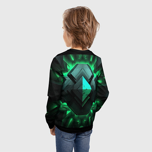 Детский лонгслив Абстрактное ощущение зелени / 3D-принт – фото 4