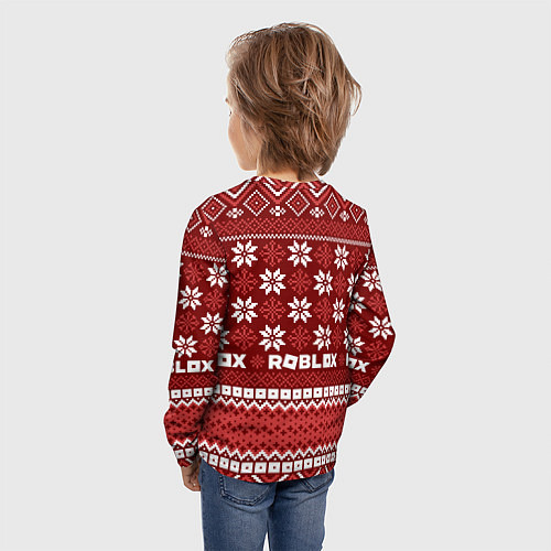Детский лонгслив Roblox christmas sweater / 3D-принт – фото 4