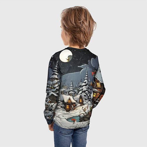 Детский лонгслив Волшебство новогодней ночи / 3D-принт – фото 4