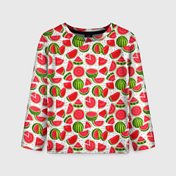 Лонгслив детский Нарезанный арбуз, цвет: 3D-принт