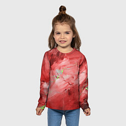 Лонгслив детский Красный мрамор, цвет: 3D-принт — фото 2