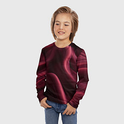 Лонгслив детский Бордовый шелк, цвет: 3D-принт — фото 2