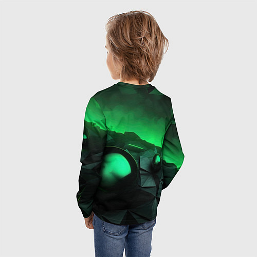 Детский лонгслив Асимметрия растительного узора / 3D-принт – фото 4