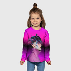 Лонгслив детский Lil Peep фиолетовый лук, цвет: 3D-принт — фото 2
