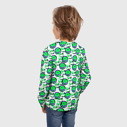 Детский лонгслив The Crowned smiley / 3D-принт – фото 4