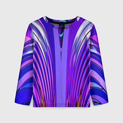 Лонгслив детский Фиолетовые линии и полосы, цвет: 3D-принт