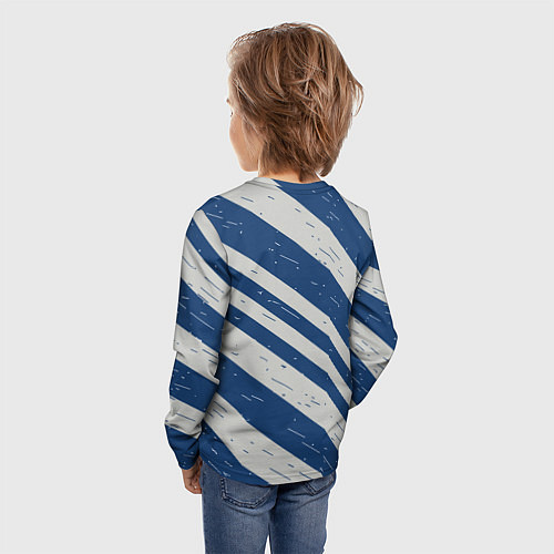 Детский лонгслив Сине-белый шик / 3D-принт – фото 4