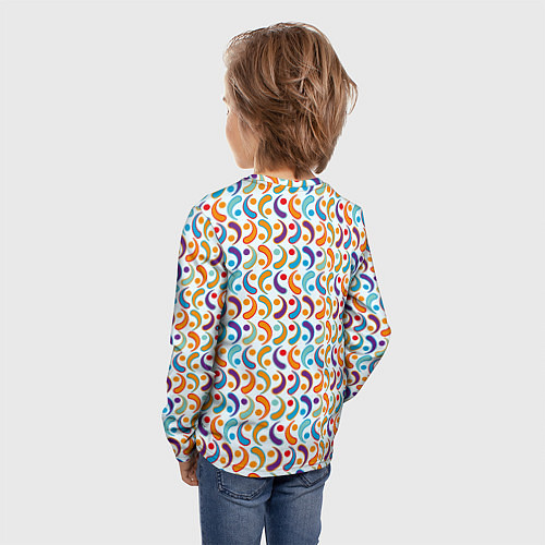 Детский лонгслив Паттерн из симметричных фигур / 3D-принт – фото 4