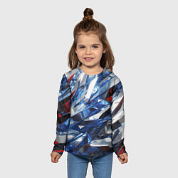 Лонгслив детский Абстрактные осколки стеклянных кристалов, цвет: 3D-принт — фото 2