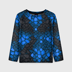 Детский лонгслив Синий трескающийся камень